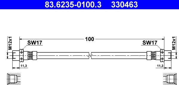 ATE 83.6235-0100.3 - Flessibile del freno www.autoricambit.com