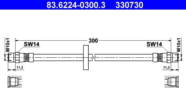 ATE 83.6224-0300.3 - Flessibile del freno www.autoricambit.com