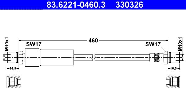 ATE 83.6221-0460.3 - Flessibile del freno www.autoricambit.com