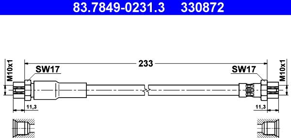 ATE 83.7849-0231.3 - Flessibile del freno www.autoricambit.com