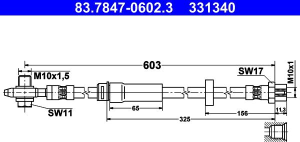 ATE 83.7847-0602.3 - Flessibile del freno www.autoricambit.com