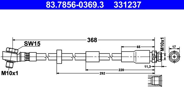 ATE 83.7856-0369.3 - Flessibile del freno www.autoricambit.com