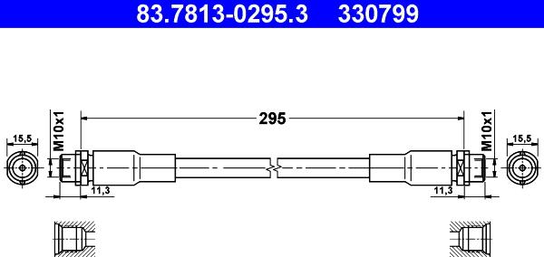 ATE 83.7813-0295.3 - Flessibile del freno www.autoricambit.com