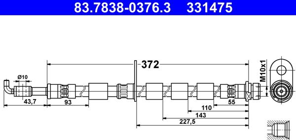 ATE 83.7838-0376.3 - Flessibile del freno www.autoricambit.com