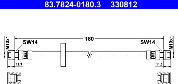 ATE 83.7824-0180.3 - Flessibile del freno www.autoricambit.com