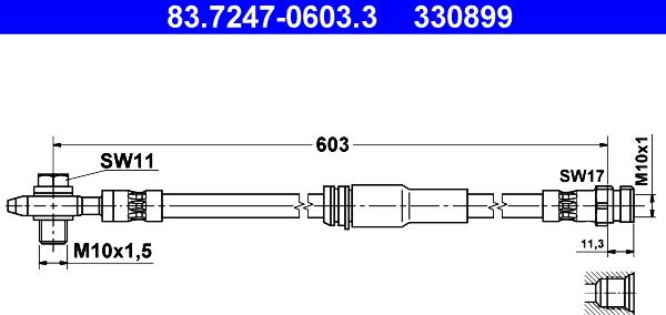 ATE 83.7247-0603.3 - Flessibile del freno www.autoricambit.com