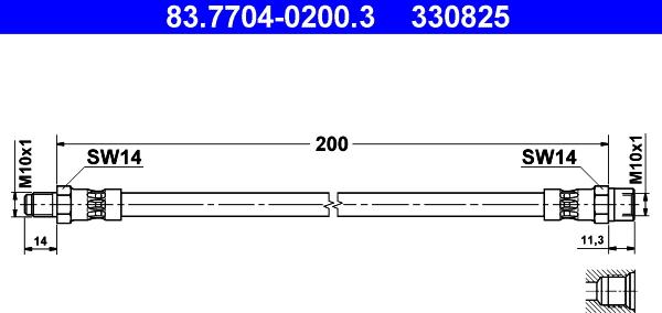 ATE 83.7704-0200.3 - Flessibile del freno www.autoricambit.com