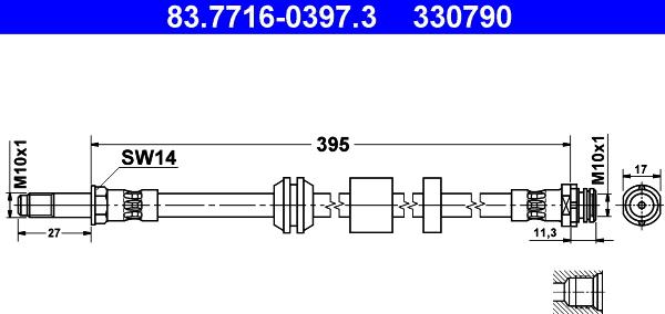 ATE 83.7716-0397.3 - Flessibile del freno www.autoricambit.com