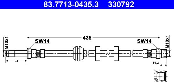 ATE 83.7713-0435.3 - Flessibile del freno www.autoricambit.com