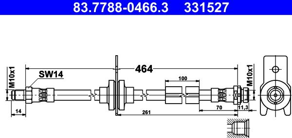 ATE 83.7788-0466.3 - Flessibile del freno www.autoricambit.com