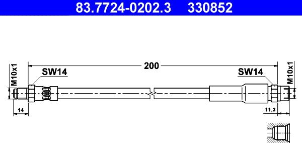 ATE 83.7724-0202.3 - Flessibile del freno www.autoricambit.com