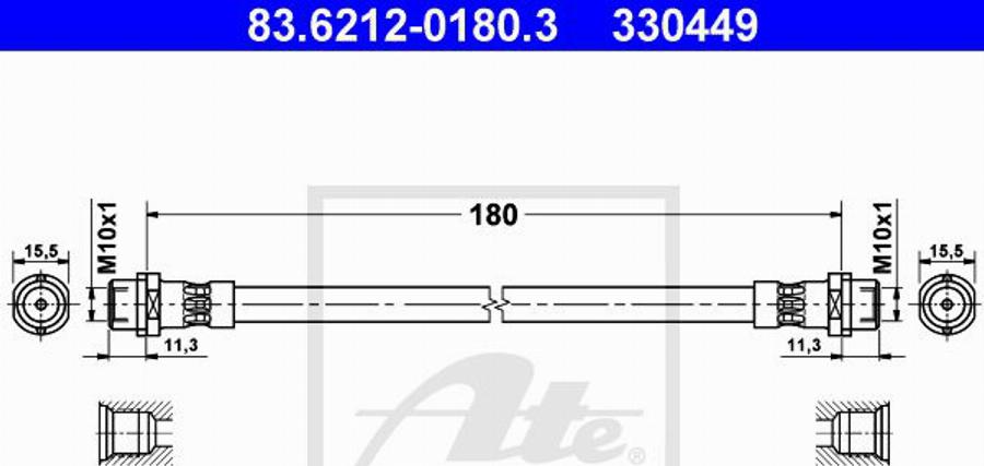 ATE 330449 - Flessibile del freno www.autoricambit.com