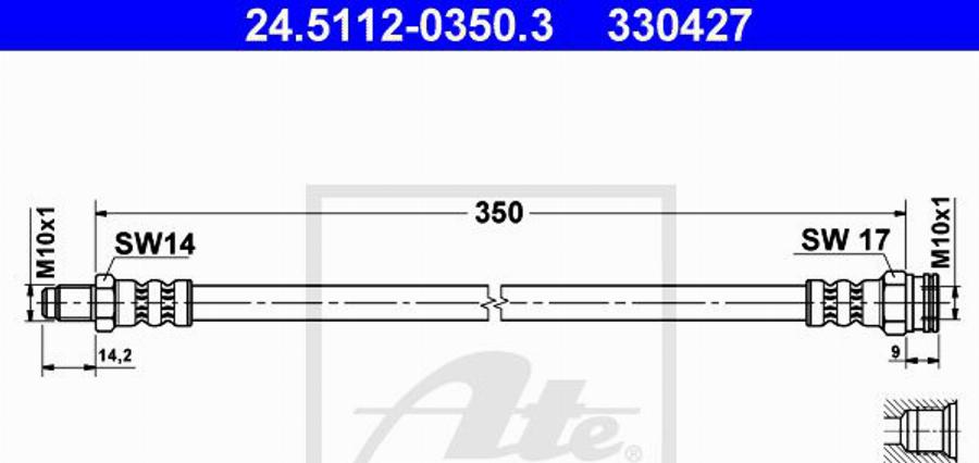 ATE 330427 - Flessibile del freno www.autoricambit.com