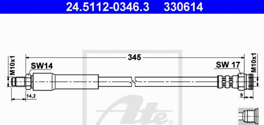 ATE 330614 - Flessibile del freno www.autoricambit.com