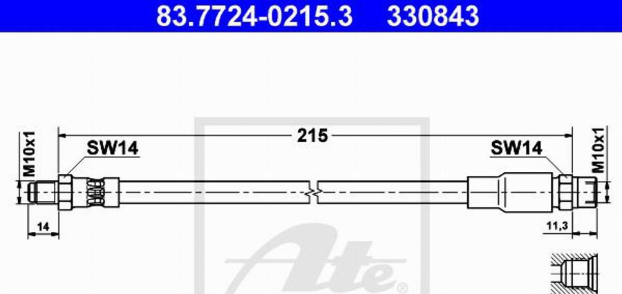 ATE 330843 - Flessibile del freno www.autoricambit.com