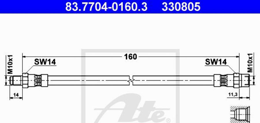 ATE 330805 - Flessibile del freno www.autoricambit.com