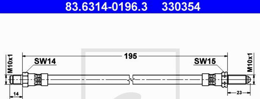 ATE 330354 - Flessibile del freno www.autoricambit.com