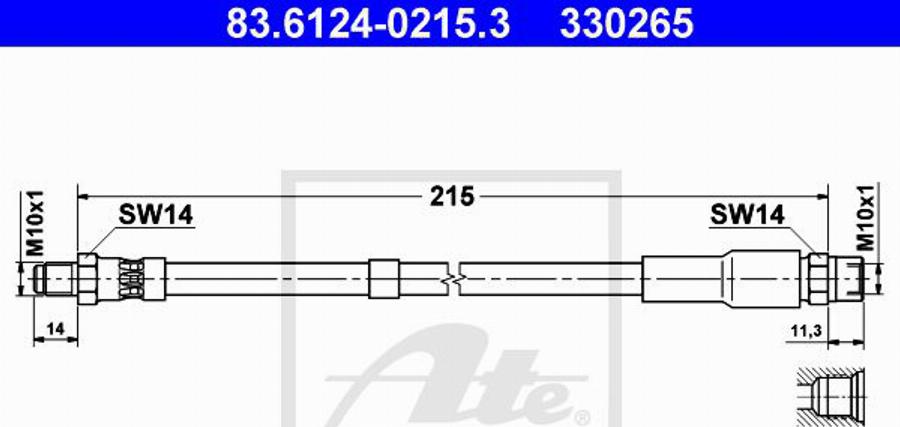 ATE 330265 - Flessibile del freno www.autoricambit.com