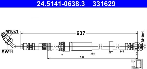 ATE 24.5141-0638.3 - Flessibile del freno www.autoricambit.com