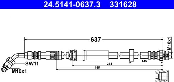 ATE 24.5141-0637.3 - Flessibile del freno www.autoricambit.com