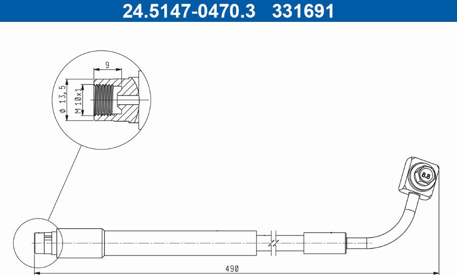 ATE 24.5147-0470.3 - Flessibile del freno www.autoricambit.com