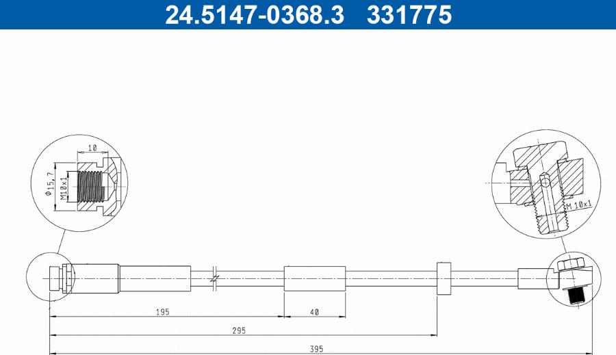 ATE 24.5147-0368.3 - Flessibile del freno www.autoricambit.com