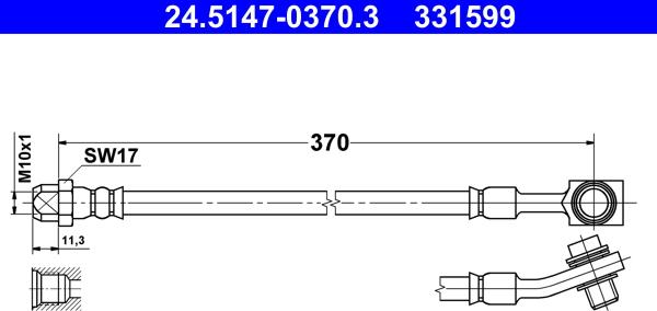 ATE 24.5147-0370.3 - Flessibile del freno www.autoricambit.com