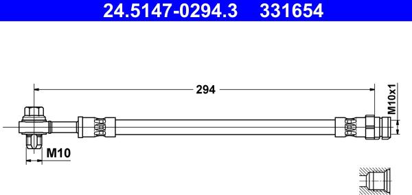 ATE 24.5147-0294.3 - Flessibile del freno www.autoricambit.com