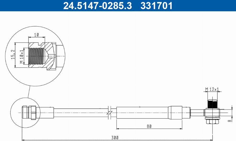 ATE 24.5147-0285.3 - Flessibile del freno www.autoricambit.com