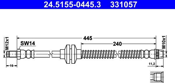 ATE 24.5155-0445.3 - Flessibile del freno www.autoricambit.com