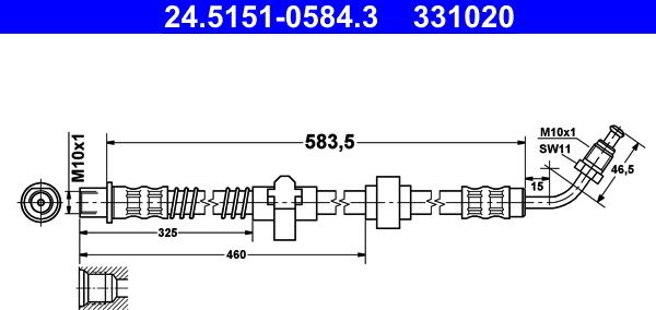 ATE 24.5151-0584.3 - Flessibile del freno www.autoricambit.com