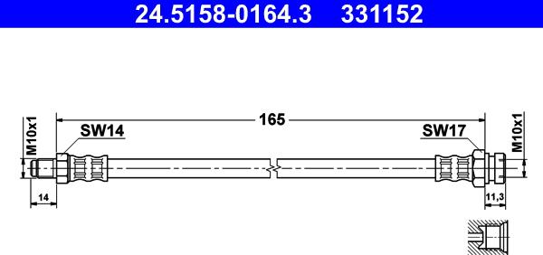 ATE 24.5158-0164.3 - Flessibile del freno www.autoricambit.com