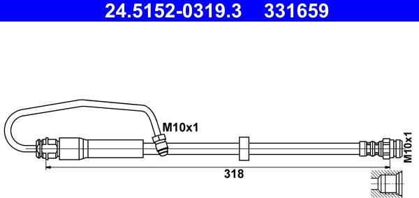 ATE 24.5152-0319.3 - Flessibile del freno www.autoricambit.com