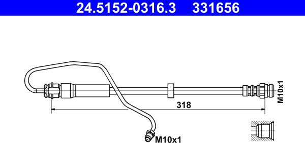 ATE 24.5152-0316.3 - Flessibile del freno www.autoricambit.com