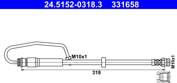 ATE 24.5152-0318.3 - Flessibile del freno www.autoricambit.com