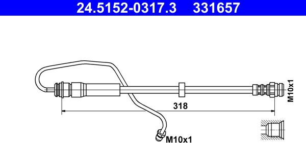 ATE 24.5152-0317.3 - Flessibile del freno www.autoricambit.com