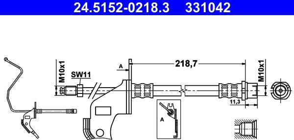 ATE 24.5152-0218.3 - Flessibile del freno www.autoricambit.com