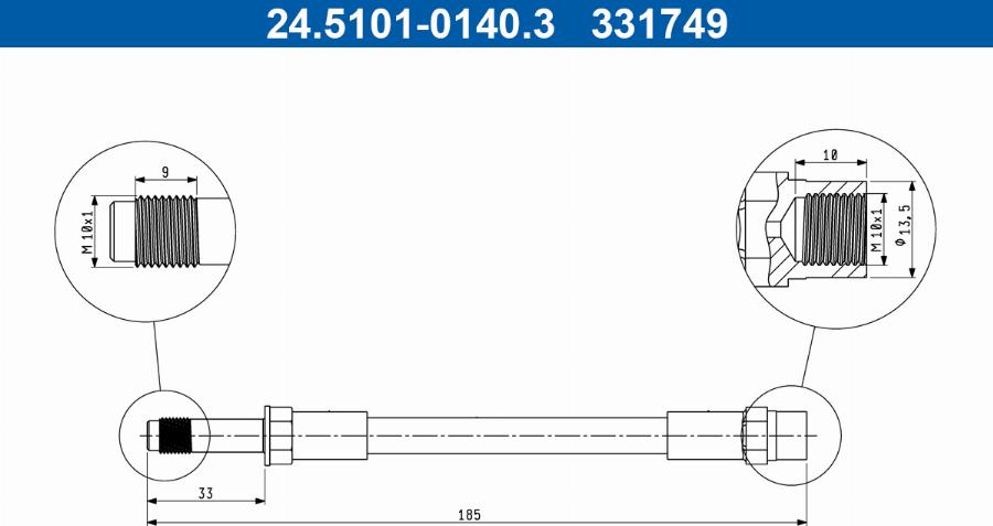 ATE 24.5101-0140.3 - Flessibile del freno www.autoricambit.com