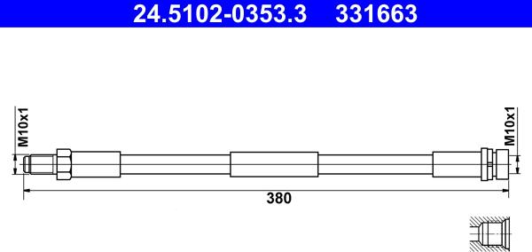 ATE 24.5102-0353.3 - Flessibile del freno www.autoricambit.com