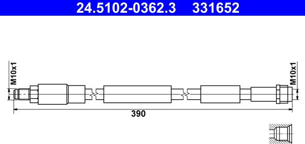 ATE 24.5102-0362.3 - Flessibile del freno www.autoricambit.com