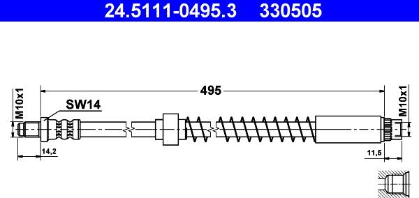 ATE 24.5111-0495.3 - Flessibile del freno www.autoricambit.com