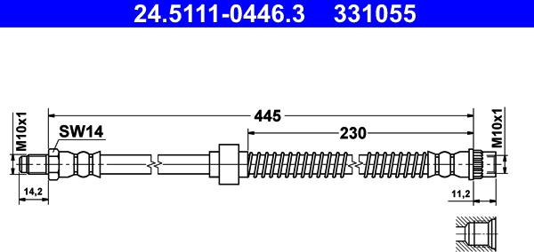 ATE 24.5111-0446.3 - Flessibile del freno www.autoricambit.com