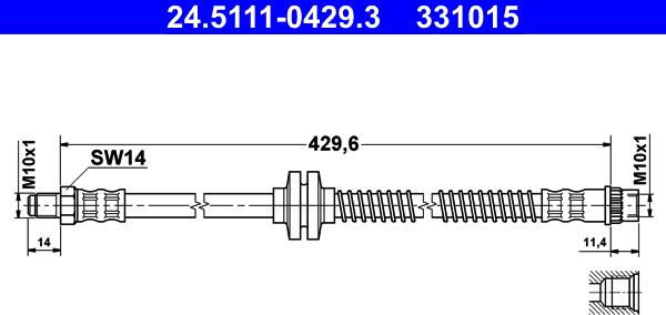 ATE 24.5111-0429.3 - Flessibile del freno www.autoricambit.com