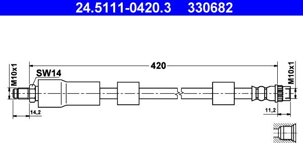 ATE 24.5111-0420.3 - Flessibile del freno www.autoricambit.com