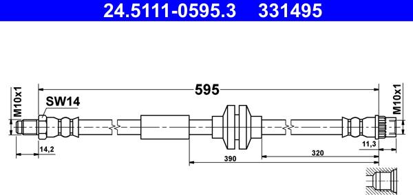 ATE 24.5111-0595.3 - Flessibile del freno www.autoricambit.com