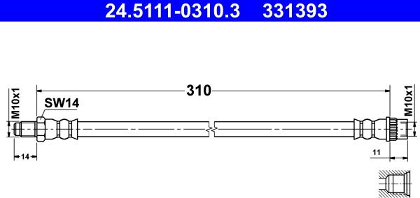 ATE 24.5111-0310.3 - Flessibile del freno www.autoricambit.com