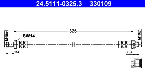 ATE 24.5111-0325.3 - Flessibile del freno www.autoricambit.com