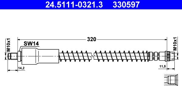 ATE 24.5111-0321.3 - Flessibile del freno www.autoricambit.com