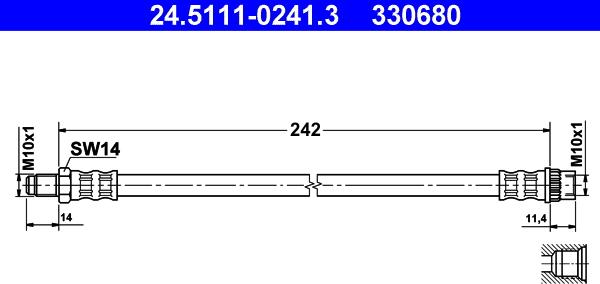 ATE 24.5111-0241.3 - Flessibile del freno www.autoricambit.com