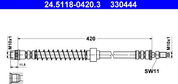 ATE 24.5118-0420.3 - Flessibile del freno www.autoricambit.com